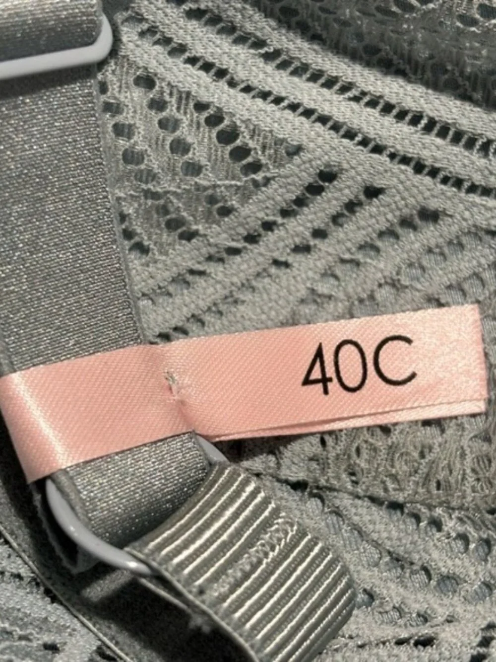 LA VIE EN ROSE Sz 40C Underwire Padded Art Deco Style Overlay NEW WITH TAG